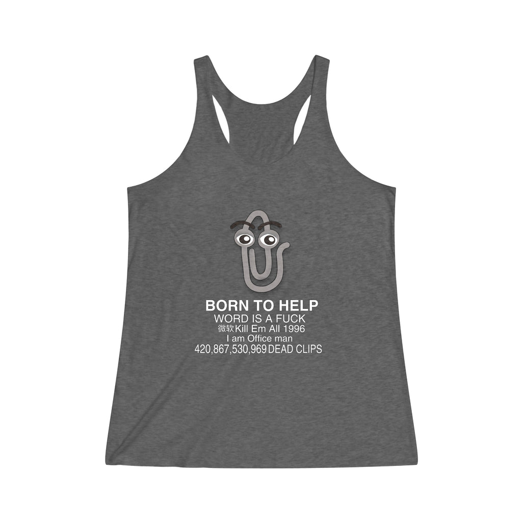 BORN TO HELP Women's Tri-Blend Racerback Tank