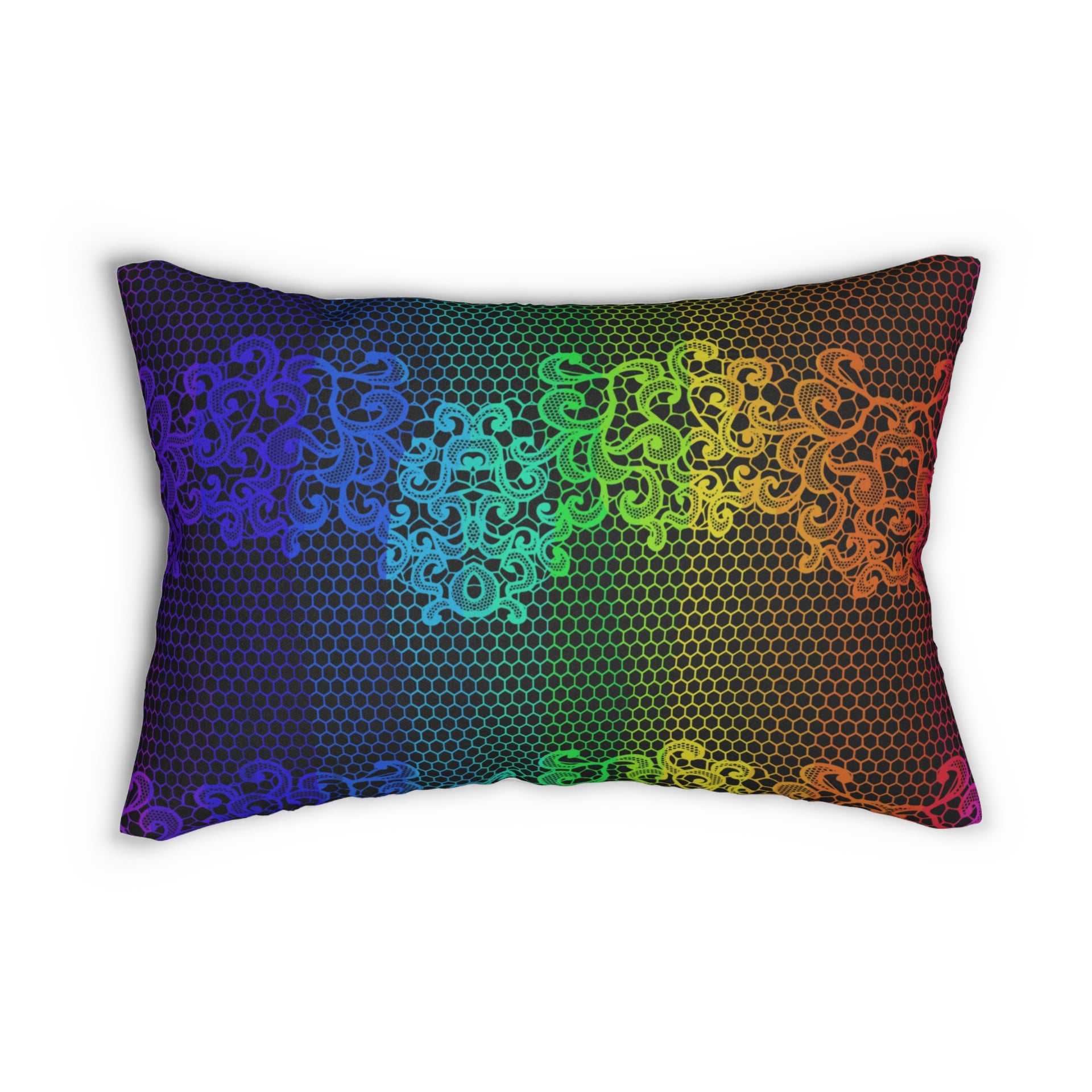 Lacy Rainbow Lumbar Pillow