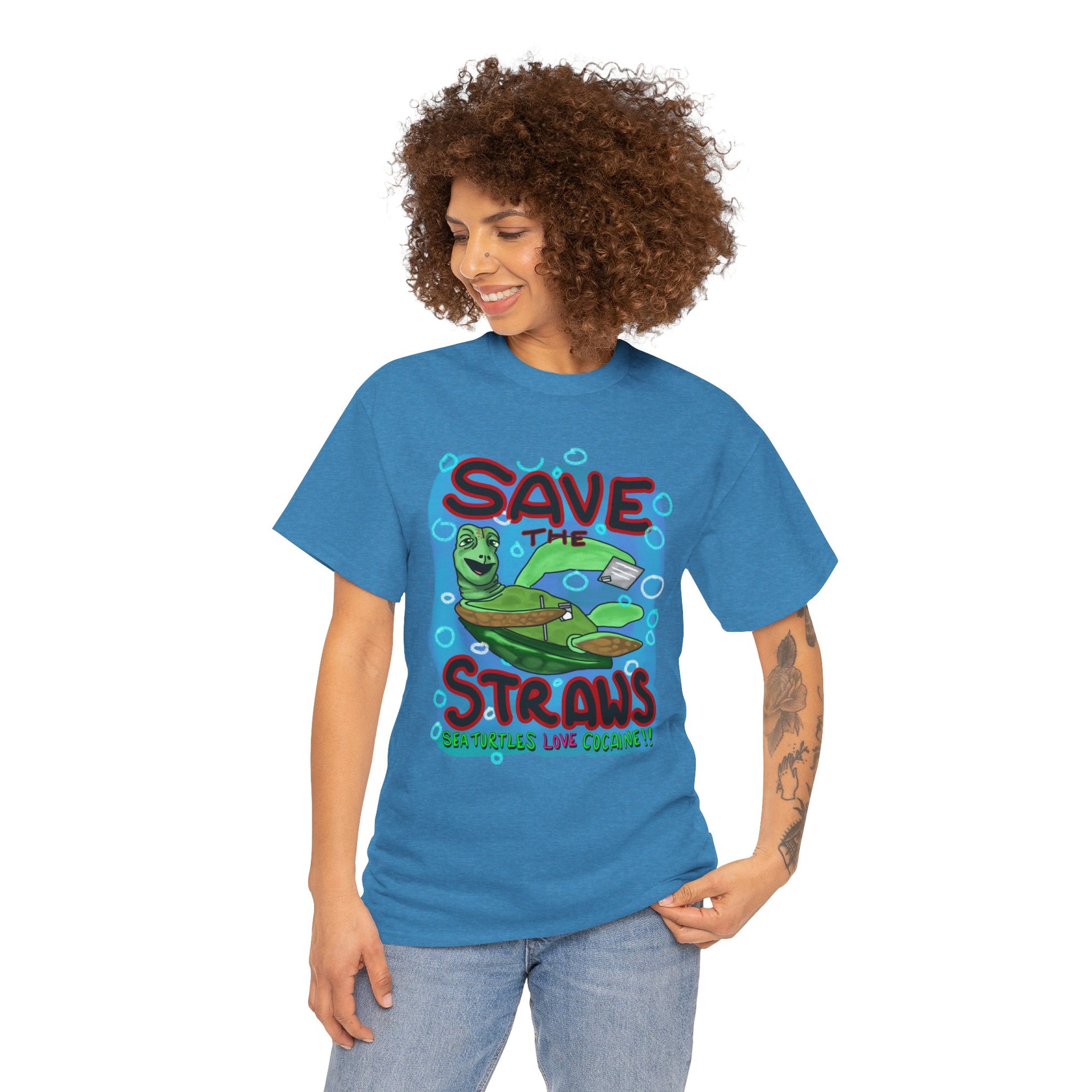 Save the straws Unisex Heavy Cotton Tee