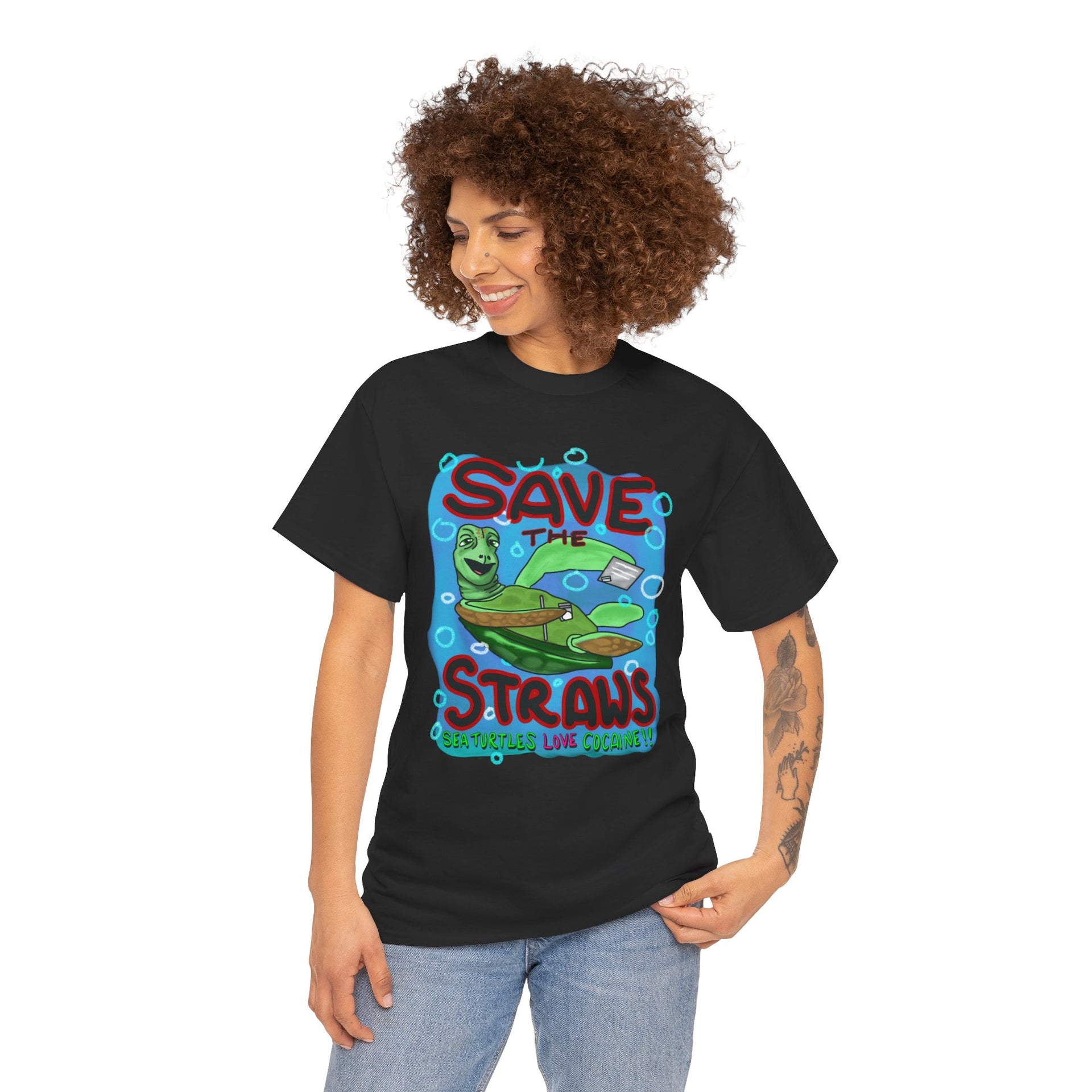 Save the straws Unisex Heavy Cotton Tee