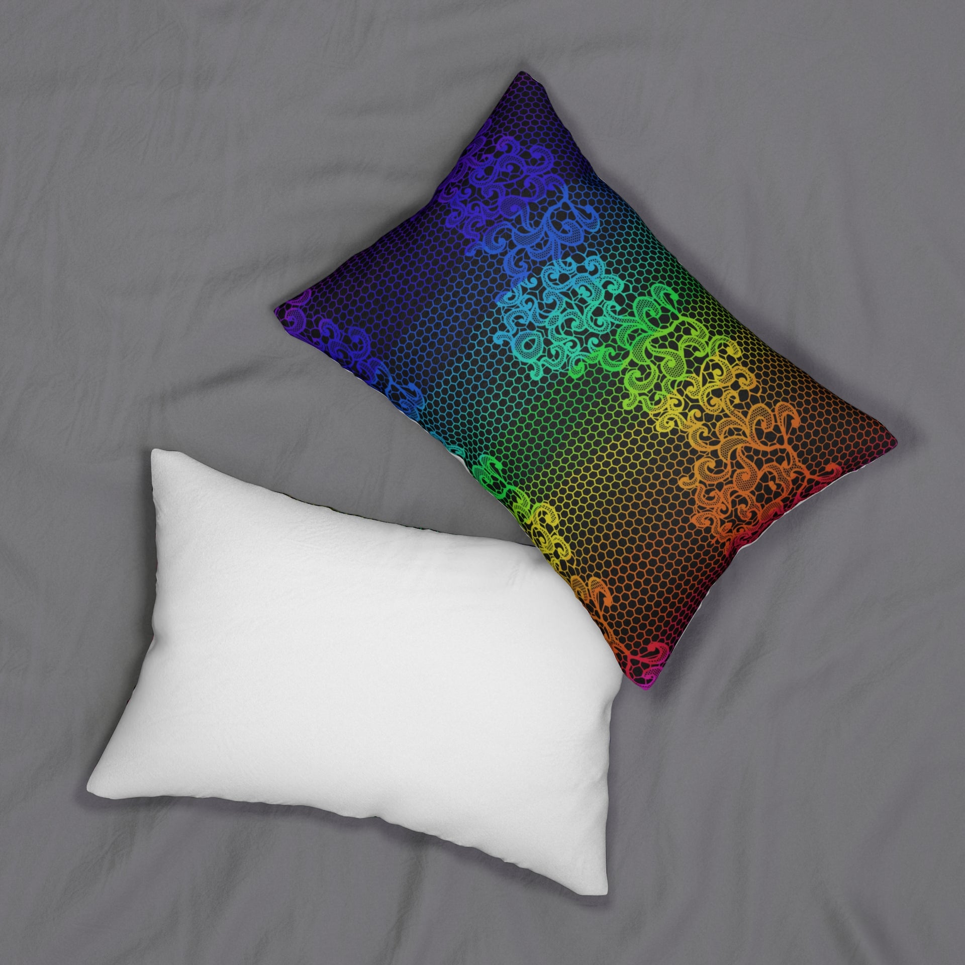 Lacy Rainbow Lumbar Pillow